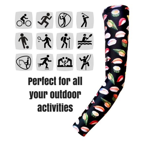 Sushi Printed Arm Sleeves /Arm Warmers /Sun Sleeve - Picture 6 of 9